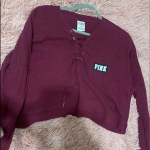 PINK crop long sleeve